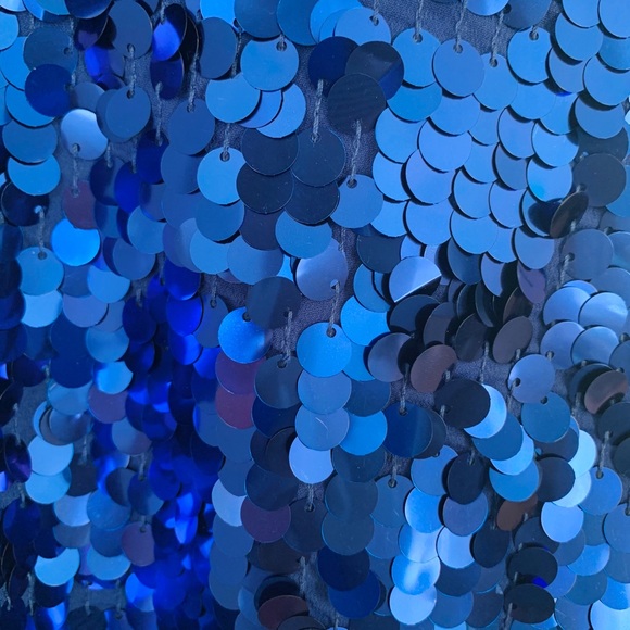 Blue Sequin Mini Dress - Picture 3 of 3